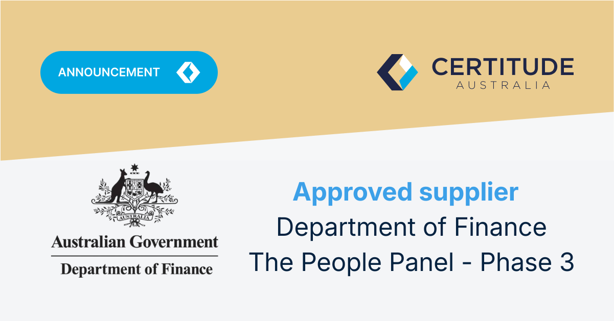 Certitude Australia appointed to the Department of Finance People Panel Phase 3